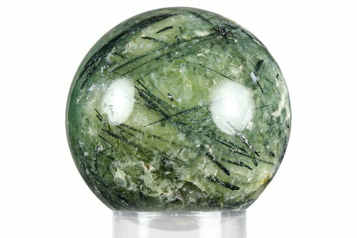 Polished Prehnite With Epidote Sphere #369464